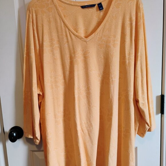 Isaac Mizrahi Melon Print V-Neck Cotton&Modal Tee 3/4 Sleeve-5X- EUC - Picture 5 of 5